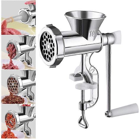 Hachoir à viande manuel robuste avec base à ventouse - Deux fonctions en une, idéal pour la préparation de plats sains et de saucisses maison - Petit modèle (1/5)