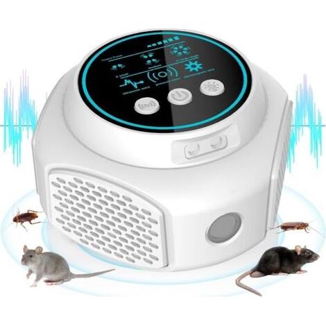 Répulsif à ultrasons pour souris et rats Couverture 300 m² 3 modes Technologie ultrasonique 360° Non inodore (1/5)
