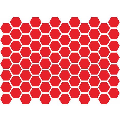 Lot de 1 Autocollant Réfléchissant pour Casque, Vélo, Scooter ou Poussette - Forme Exagone, Couleur Noir et Rouge (1/5)