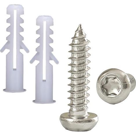 50 Pièces Chevilles pour Plaque de Plâtre, avec Vis M4 x 25mm, Bouchon Mural en Plâtre, pour Montage Mural Creux-Tête Torx (1/5)