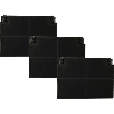 vhbw 3x filtro a carboni attivi compatibile con Küppersbusch MFL 1001 E, PFL 1001 E cappe aspiranti - 19,5 x 13,9 x 2,2 cm