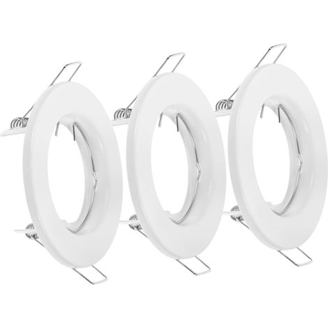 3 marcos metálicos para focos empotrables, soportes de hierro resistentes para focos de techo. (1/5)