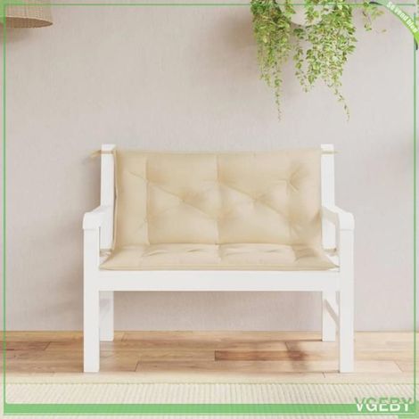 361662 Coussins de banc jardin lot de 2 beige 100x50x7 cm tissu Oxford (1/5)