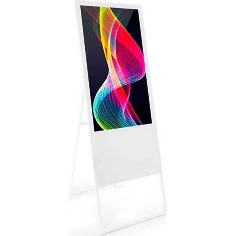 Écran publicitaire pliable LCD Full HD 43" - Android - Intérieur - Blanc