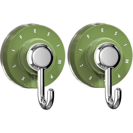 Dos potentes ganchos con ventosa, desmontables y reutilizables aptos para baños y cocinas. (1/5)