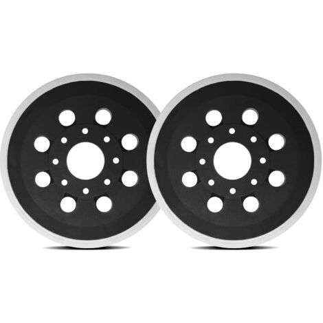 8 Trous Plateau de Ponçage: 2 Pièces Patin de Ponçage Auto-Agrippant, 125 mm Plateau de Ponçage Compatible, 8 Trous Plateau de Ponçage pour Bosch PEX 220 A GEX 125-1 AE Skil 7402/7490 PEX 220 AE (1/5)