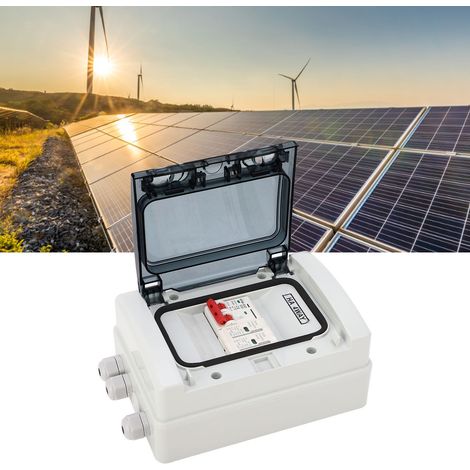 Boîtier de distribution miniature de disjoncteur DC500V, interrupteur de déconnexion photovoltaïque DC, boîtier étanche, interrupteur de disjoncteur solaire extérieur, étanche IP65 32A. (1/5)
