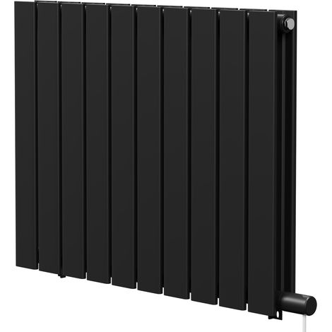 Hudson Colore Matt Black 600mm x 756mm Horizontal Electric Double Panel Radiator