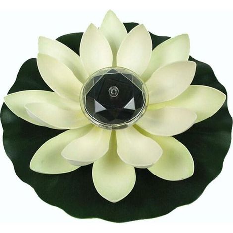 Bardusch-Lumière de Lotus, décoration de Bassin Flottant Solaire Fleur de Lotus LED changeant de Couleur de Fleurs Nuit Lampe de lumière pour Pool Party Garden House(Blanc) (1/5)