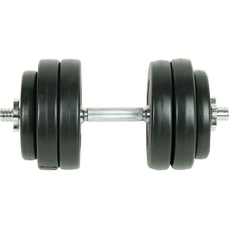 Kit haltères 15 kg 6 disques sable fitness musculation noir (1/2)
