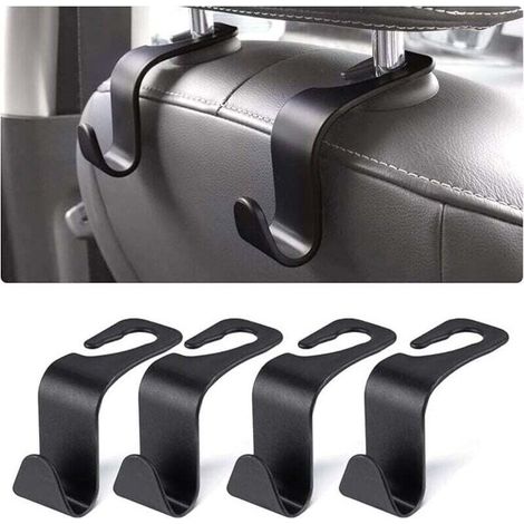 Auto-Aufbewahrungshaken, 4er-Set Kunststoff-Kopfstützenhaken, Zubehör für Handtaschen, Jacken, Einkaufstaschen und Wasserflaschen