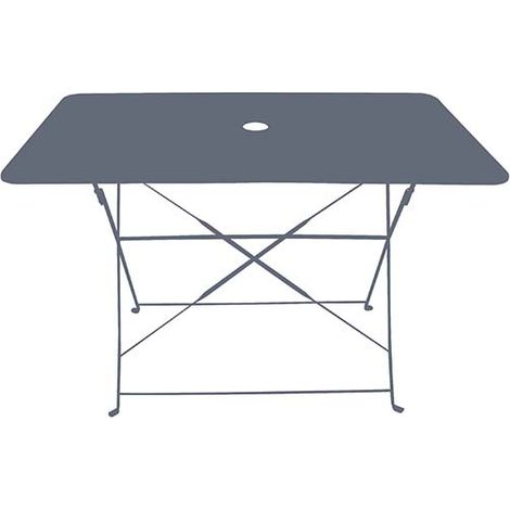 CHALET & JARDIN Ensemble repas Bistrot dépliant métal - Table + 4 Chaises - Gris (1/4)