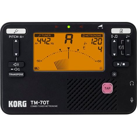 Metrónomo y afinador cromático combinados TM70 - Negro