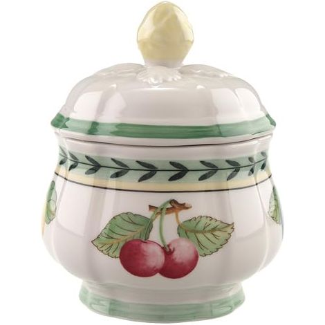 Villeroy & Boch French Garden Fleurence Zuccheriera, Porcellana Premium, Bianco/Multicolore (1/4)