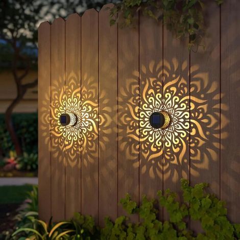 1 Stück Solar-Blumenprojektionswandlampe mit Mandala-Lampenschirm: Dekoration für Partys, Gärten, Landschaften, Höfe oder Einfahrten (1/5)