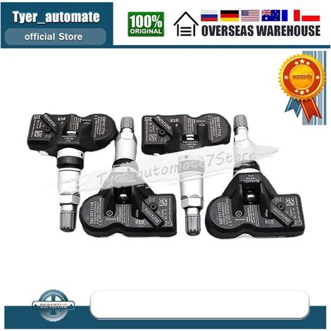 (4 pièces) Système de surveillance de la pression des pneus avec 4 capteurs pour véhicules 5Q0907275B. Compatible avec Audi RS3, Bentley Bentayga, Porsche, Volkswagen Beetle, Golf et Eos. (1/5)