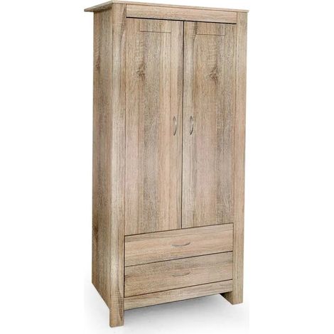 Armario ropero de roble con 2 cassetti, 80 x 52 x 180 cm