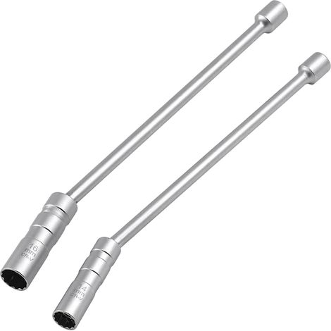 2 Pièces Douille Bougie, 14 mm/16 mm Universelle Flexible Clé à Bougie D'Allumage, 3/8" Magnétique Douille à Bougie 360° Rotatives, Outil de Démontage de Bougies pour Réparation Automobile (1/5)