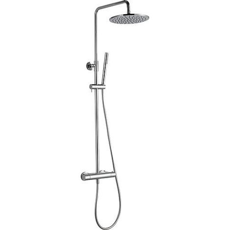 Colonne de douche Serdini douchette bâton, pomme de douche ø 250mm et mitigeur thermostatique chromé (1/2)