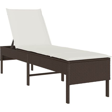 vidaXL Lettino Prendisole con Cuscino Marrone 55x200x44 cm (1/5)