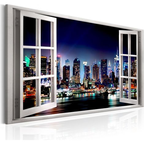 Quadro - Window: View of New York - 90x60 (1/4)
