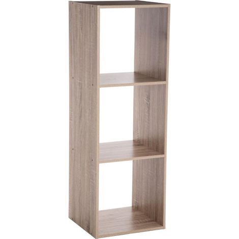 Etagère en panneaux de particules coloris naturel - Longueur 34,4 x Profondeur 32 x Hauteur 100,5 cm (1/3)