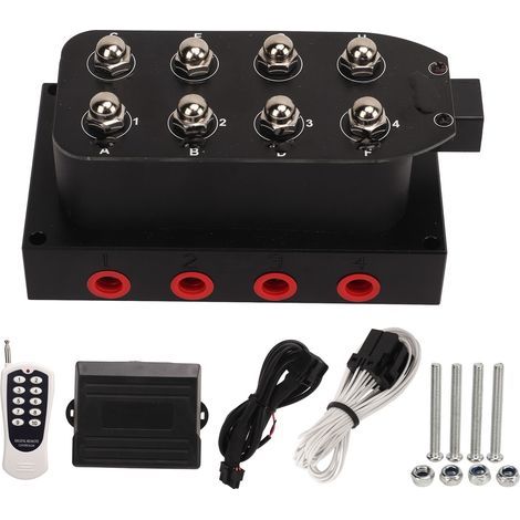 12V Air Suspension Valve Manifold, 8 Valves, Carrying Bag, Remote Control for Cars (1/5)
