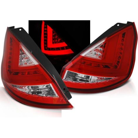 Paire de feux arriere Ford Fiesta MK7 08-12 LED BAR rouge blanc (1/5)