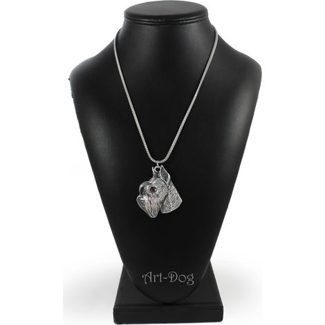Schnauzer, Schnauzer II - collar para perro, colgante para perro en una cadena de plata, joyería única de Art-Dog (1/5)