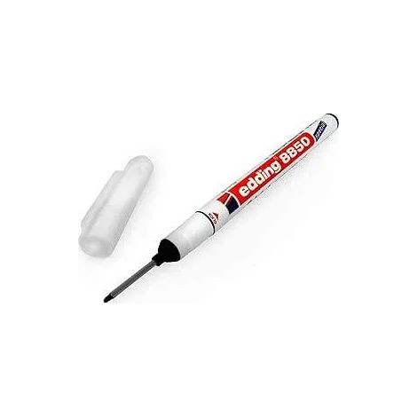 Rotulador permanente con punta alargada muy fina de 1 mm.
