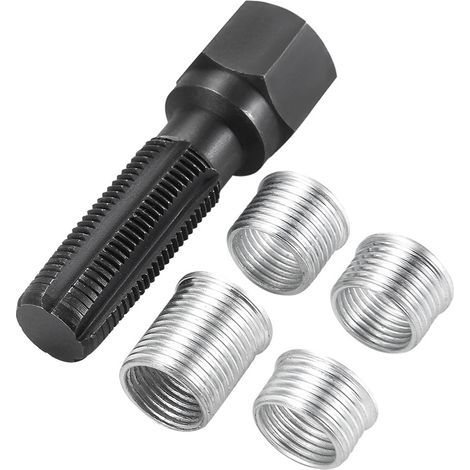Ensemble de 5 Outils de réparation de Filetage de Bougies d'allumage M14 x 1,25, Rethreading Bougie, Kit de refiletage de Culasse 4 Inserts (1/5)