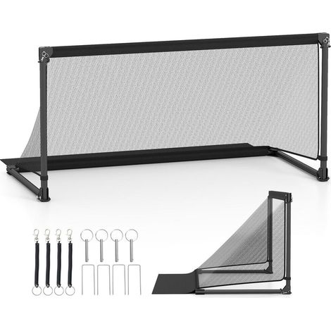 But de foot enfant portable, filet de football pliable pour entraînement, cadre métal stable, jardin et extérieur (1/5)