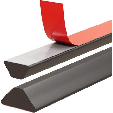 Barrière de Seuil de Douche - Noir - Protection de Porte de Douche et de Cuisine - pour Séparation Sèche et Humide - Kit de Garniture de Bord de (1/5)