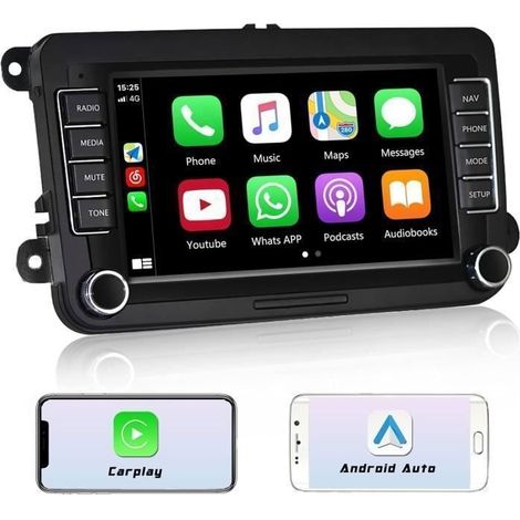 Cellfast – Autoradio Android 7 pouces avec GPS – Bluetooth 4.0 – Compatible Carplay et Android Auto – Écran tactile 1024x600 – Caméra de recul incluse (1/4)