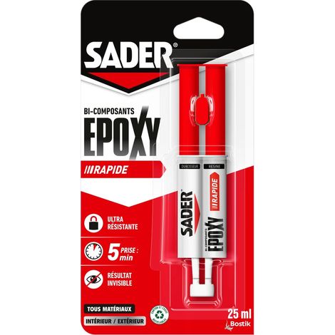 Colle Epoxy bi composants rapide seringue de 25ml SADER