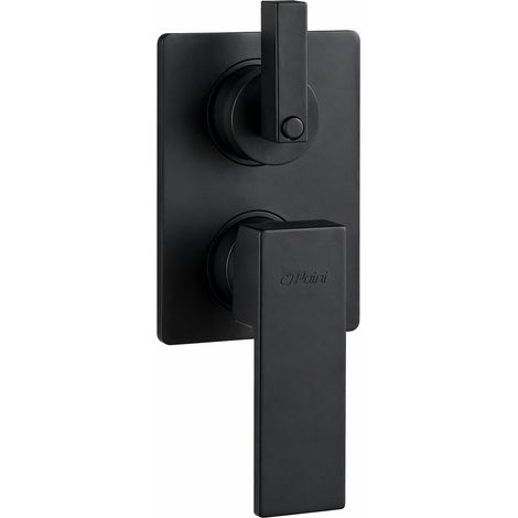 Mitigeur douche à encastrer avec inverseur 2 voies en noir mat Paini Venti V2YO691TC1  Noir mat - 2 sorties