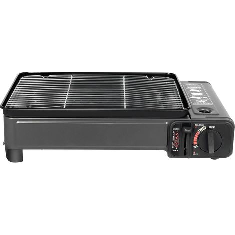 Gril à Gaz, Design Portable, Options de Cuisson Polyvalentes, Noir (1/2)