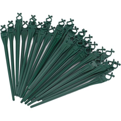 Paquete de 50 estacas universales de 23 cm de altura para guirnaldas de luces navideñas C7 y C9, para césped, terraza, entrada de vehículos, camino, etc. (verde). (1/5)