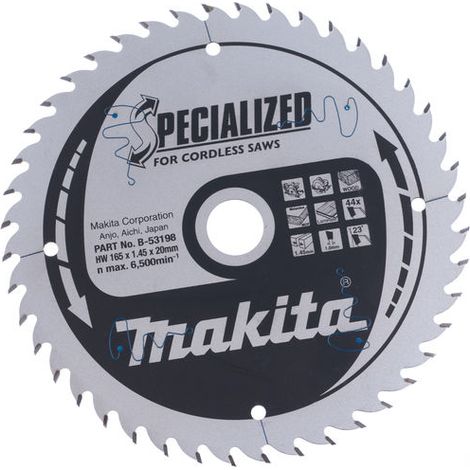 Makita  Hoja  de  sierra  ESPECIALIZADA  165x20x44Z  -  B-53213