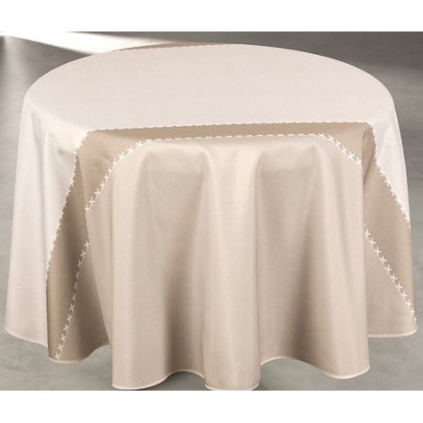 Runde Tischdecke Polyester Stoff Lin Ø160 cm auf Kleiderbügel Runde Tischdecke Polyester Stoff Lin Ø160 cm auf Kleiderbügel - Access Deco