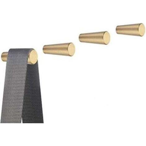 Set mit 4 Wandhaken aus gebürstetem Messing, 40 mm x 15 mm, goldene Handtuch- und Kleiderhaken für Badezimmer, Garderobenständer, Handtuchhalter