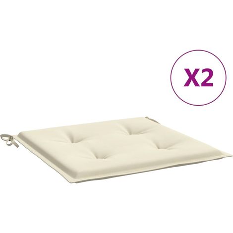 Coussins de chaise de jardin lot de 2 crème 50x50x4 cm (1/5)