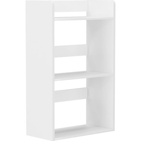 H.J WeDoo Organiseur de Bureau à 3 Niveaux, Organiseur de Bureau en Bois, Étagère de comptoir de Cuisine, Support de Rangement et de présentation pour Fournitures de Bureau, 40 × 20 × 65 cm, Blanc (1/5)