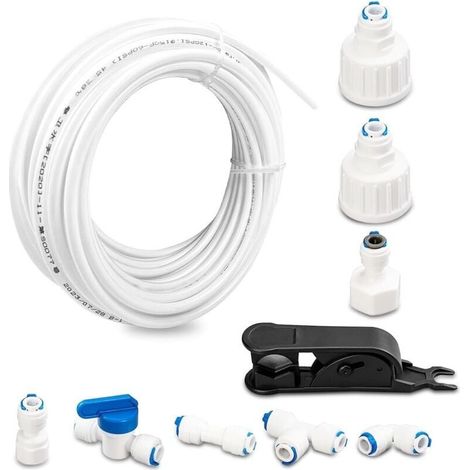 Matériau POM Tuyau Frigo Alimentation en eau, Kit de Universel Raccord pour Purificateur d'eau, Set de Raccordement pour Réfrigérateur Conduite Arrivée Connecteurs pour Osmose Inverse (1/5)