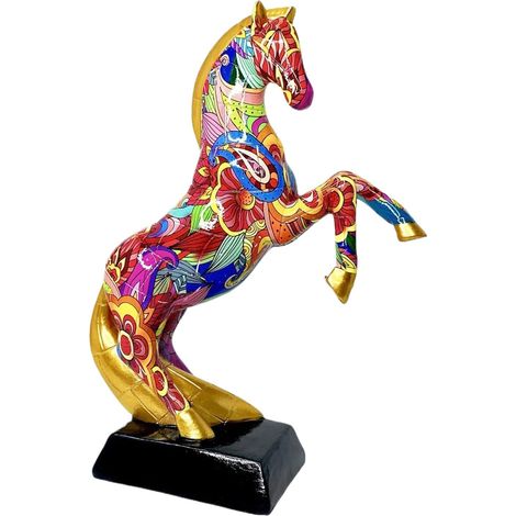 Figurine De Cheval - Résine Graffiti Sculpture Animale Esthétique - (1/5)