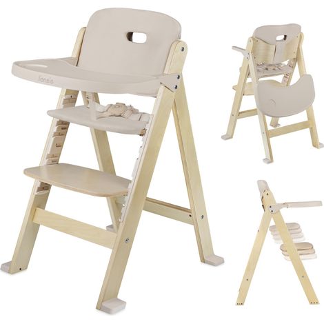 Chaise Haute Bébé Évolutive, 6 Mois-12 Ans, Beige (1/5)