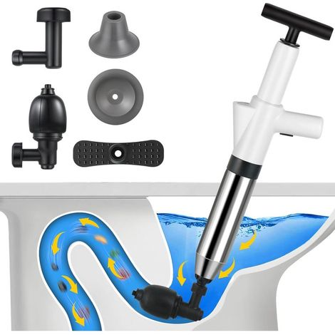 1 - Abflussreiniger - Pümpel - Vier Saugnäpfe aus Naturkautschuk - Für Toiletten, Badezimmer und Waschbecken - Schwarz - 25 cm (1/5)