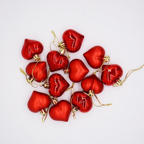 Guirlande Décorative - Boule Ornementale Rouge - 4,5 cm - Pour Décoration Intérieure et Cadeaux - 12 Pièces (1/4)