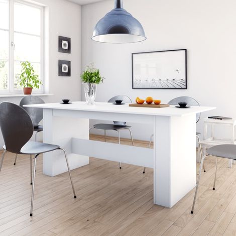 Vidaxl – Table de salle à manger rectangulaire 180x90 cm – Bois d’ingénierie blanc – Stable et facile à nettoyer – Pour repas en famille (1/5)