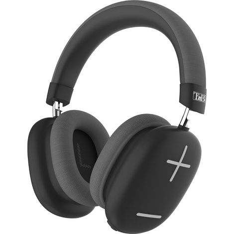 T'NB Bounce Max - Cuffie wireless circumaurali nuova versione, comode e spaziose, con connessione Bluetooth, suono stereo con microfono integrato, durata difino a 50 ore - nero